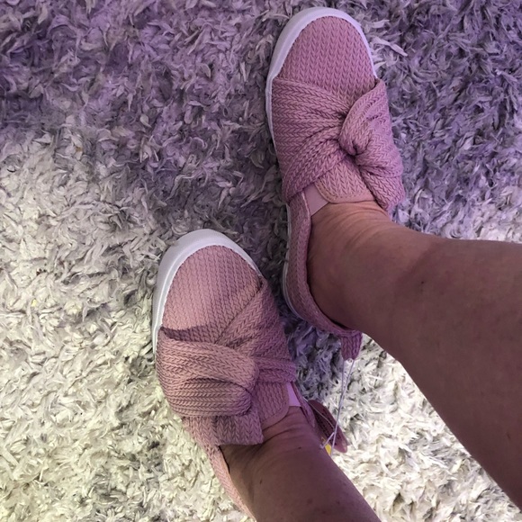 Dusty Rose Loafers with Waffle Bow Knot - Picture 9 of 9